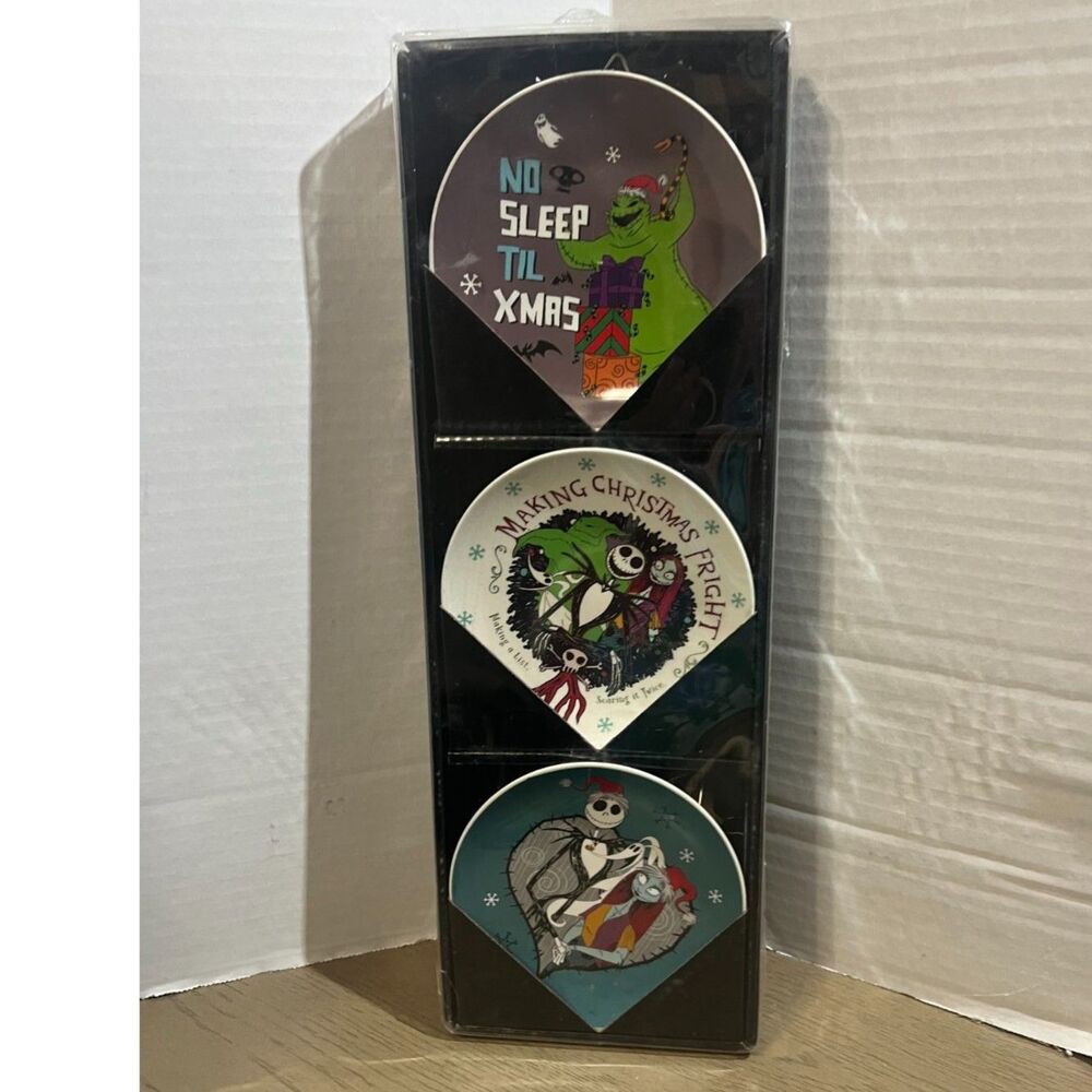 The Nightmare Before Christmas 3 Piece Decorated Plate Set Jack Skellington